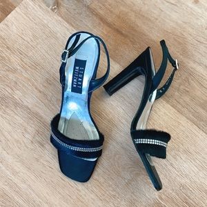 Stuart Weitzman Haircalf with rhinestones pumps